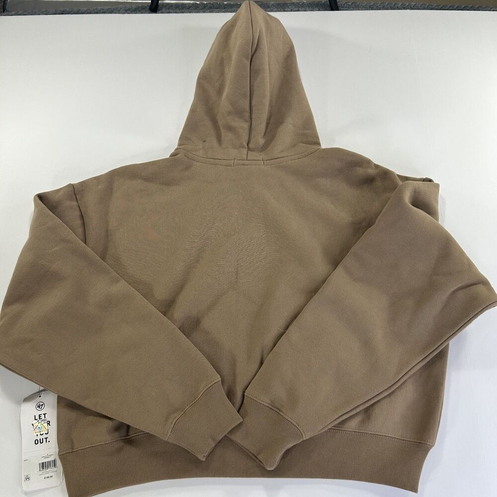 '47 Brand Charlotte Hornets Hoodie Womens SIze Medium Brown Cropped NBA Fleece - Picture 2 of 6